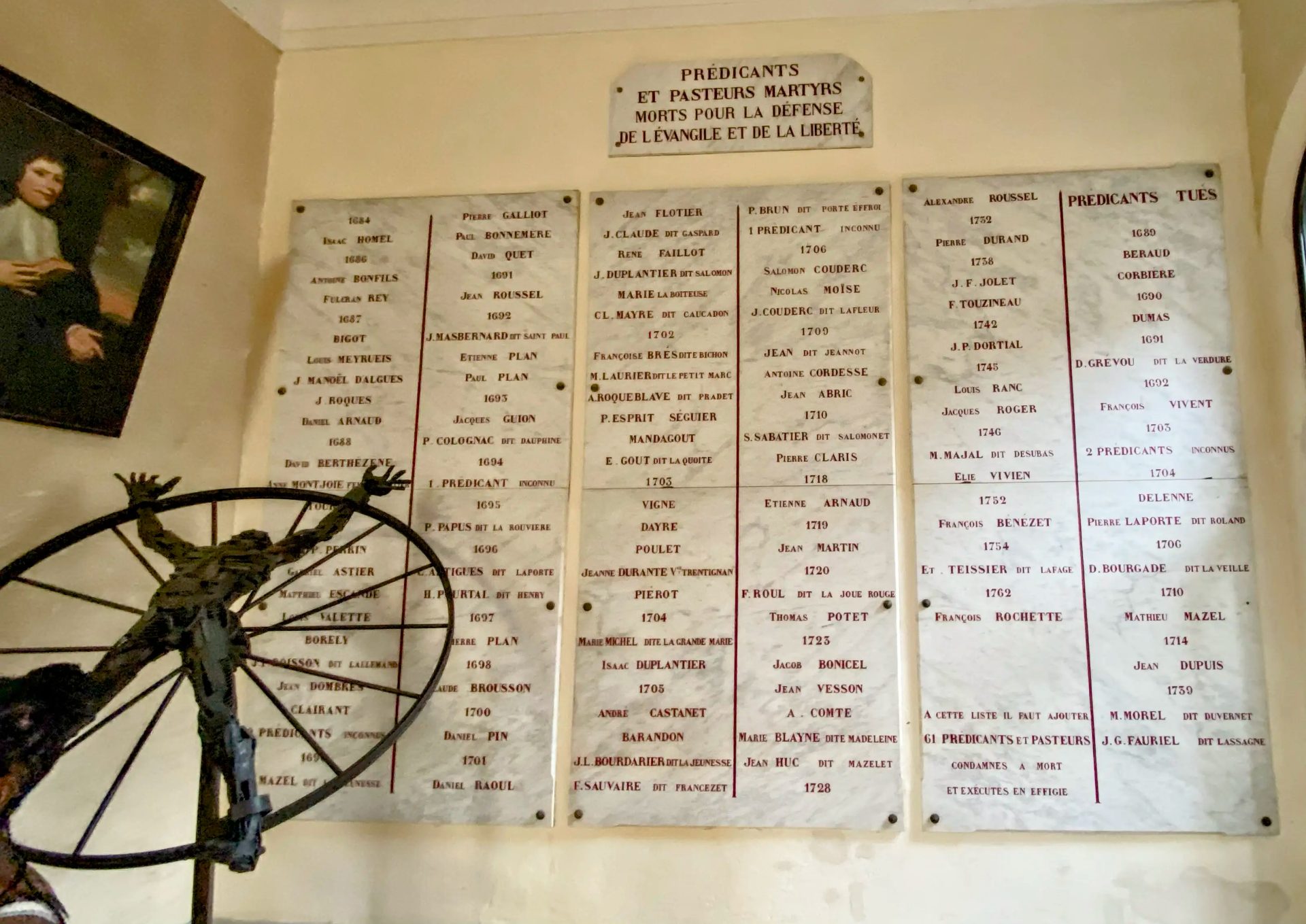 PRÉDICANTS ET PASTEURS MARTYRS MORTS POUR LA DEFENSE DE LÉVANGILE ET DE LA LIBERTE.