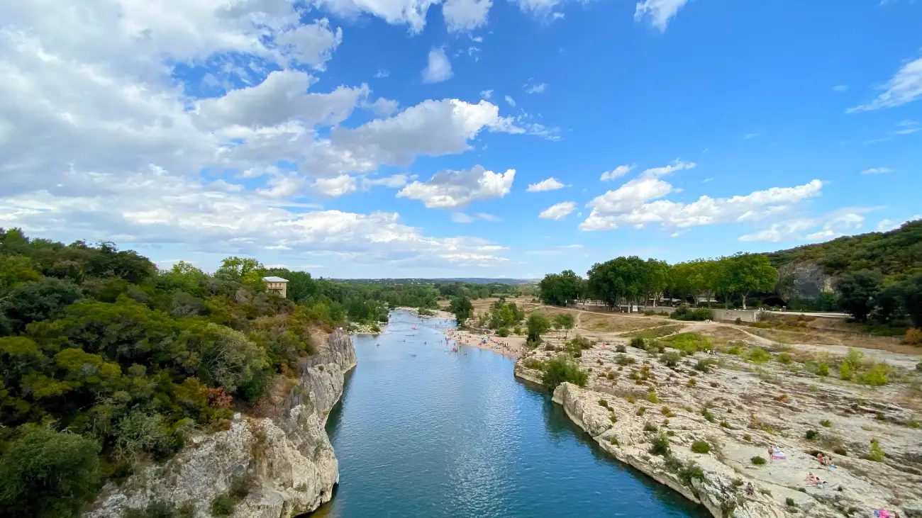 Le Gardon, depuis le Pont du Gard - Août 2026